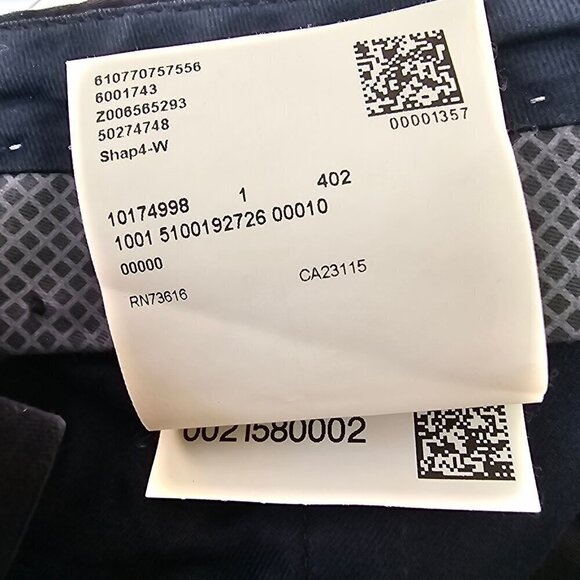 BOSS Hugo Boss Navy Cotton Slacks Mens 36R Straight Leg Flat Front Slash Pockets - Picture 11 of 11